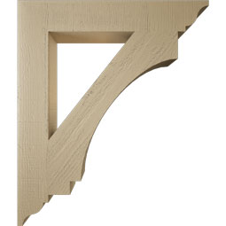 Ekena Millwork - BKTUR055X34X40IMP01RCPR - Timberthane Faux Wood Imperial Style Bracket, Traditional Ends, 5 1/2"W x 34"D x 40"H, Primed Tan
