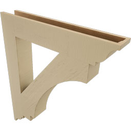 Ekena Millwork - BKTUR055X34X40IMP01RCPR - Timberthane Faux Wood Imperial Style Bracket, Traditional Ends, 5 1/2"W x 34"D x 40"H, Primed Tan