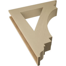 Ekena Millwork - BKTUR055X34X40IMP01RCPR - Timberthane Faux Wood Imperial Style Bracket, Traditional Ends, 5 1/2"W x 34"D x 40"H, Primed Tan