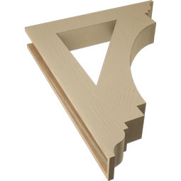 Ekena Millwork - BKTUR055X34X42IMP01RCPR - Timberthane Faux Wood Imperial Style Bracket, Traditional Ends, 5 1/2"W x 34"D x 42"H, Primed Tan