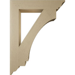 Ekena Millwork - BKTUR055X34X46IMP01RCPR - Timberthane Faux Wood Imperial Style Bracket, Traditional Ends, 5 1/2"W x 34"D x 46"H, Primed Tan