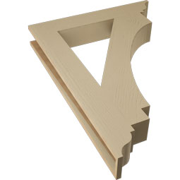 Ekena Millwork - BKTUR055X34X46IMP01RCPR - Timberthane Faux Wood Imperial Style Bracket, Traditional Ends, 5 1/2"W x 34"D x 46"H, Primed Tan