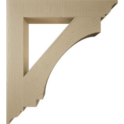 Ekena Millwork - BKTUR055X36X40IMP01RCPR - Timberthane Faux Wood Imperial Style Bracket, Traditional Ends, 5 1/2"W x 36"D x 40"H, Primed Tan