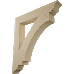 Ekena Millwork - BKTUR055X36X40IMP01RCPR - Timberthane Faux Wood Imperial Style Bracket, Traditional Ends, 5 1/2"W x 36"D x 40"H, Primed Tan