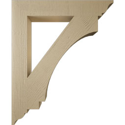 Ekena Millwork - BKTUR055X36X44IMP01RCPR - Timberthane Faux Wood Imperial Style Bracket, Traditional Ends, 5 1/2"W x 36"D x 44"H, Primed Tan