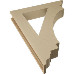 Ekena Millwork - BKTUR055X36X44IMP01RCPR - Timberthane Faux Wood Imperial Style Bracket, Traditional Ends, 5 1/2"W x 36"D x 44"H, Primed Tan