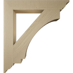 Ekena Millwork - BKTUR055X38X42IMP01RCPR - Timberthane Faux Wood Imperial Style Bracket, Traditional Ends, 5 1/2"W x 38"D x 42"H, Primed Tan