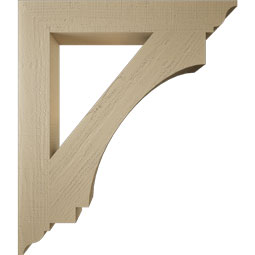 Ekena Millwork - BKTUR055X38X44IMP01RCPR - Timberthane Faux Wood Imperial Style Bracket, Traditional Ends, 5 1/2"W x 38"D x 44"H, Primed Tan