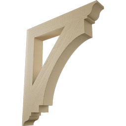 Ekena Millwork - BKTUR055X38X44IMP01RCPR - Timberthane Faux Wood Imperial Style Bracket, Traditional Ends, 5 1/2"W x 38"D x 44"H, Primed Tan