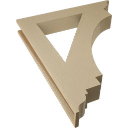 Ekena Millwork - BKTUR055X38X46IMP01RCPR - Timberthane Faux Wood Imperial Style Bracket, Traditional Ends, 5 1/2"W x 38"D x 46"H, Primed Tan