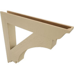 Ekena Millwork - BKTUR055X40X40IMP01RCPR - Timberthane Faux Wood Imperial Style Bracket, Traditional Ends, 5 1/2"W x 40"D x 40"H, Primed Tan