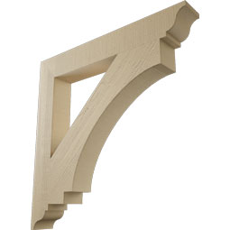 Ekena Millwork - BKTUR055X40X40IMP01RCPR - Timberthane Faux Wood Imperial Style Bracket, Traditional Ends, 5 1/2"W x 40"D x 40"H, Primed Tan