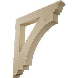 Ekena Millwork - BKTUR055X40X44IMP01RCPR - Timberthane Faux Wood Imperial Style Bracket, Traditional Ends, 5 1/2"W x 40"D x 44"H, Primed Tan