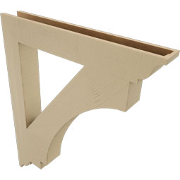 Ekena Millwork - BKTUR055X40X48IMP01RCPR - Timberthane Faux Wood Imperial Style Bracket, Traditional Ends, 5 1/2"W x 40"D x 48"H, Primed Tan