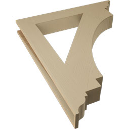 Ekena Millwork - BKTUR055X40X48IMP01RCPR - Timberthane Faux Wood Imperial Style Bracket, Traditional Ends, 5 1/2"W x 40"D x 48"H, Primed Tan