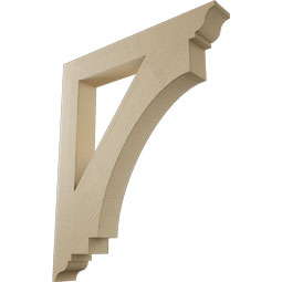 Ekena Millwork - BKTUR055X40X48IMP01RCPR - Timberthane Faux Wood Imperial Style Bracket, Traditional Ends, 5 1/2"W x 40"D x 48"H, Primed Tan