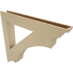 Ekena Millwork - BKTUR055X42X42IMP01RCPR - Timberthane Faux Wood Imperial Style Bracket, Traditional Ends, 5 1/2"W x 42"D x 42"H, Primed Tan