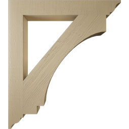 Ekena Millwork - BKTUR055X42X48IMP01RCPR - Timberthane Faux Wood Imperial Style Bracket, Traditional Ends, 5 1/2"W x 42"D x 48"H, Primed Tan