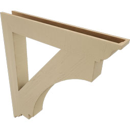 Ekena Millwork - BKTUR055X42X48IMP01RCPR - Timberthane Faux Wood Imperial Style Bracket, Traditional Ends, 5 1/2"W x 42"D x 48"H, Primed Tan