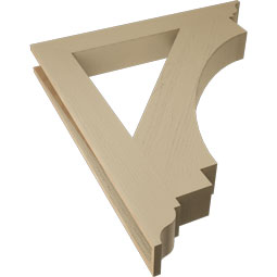 Ekena Millwork - BKTUR055X42X48IMP01RCPR - Timberthane Faux Wood Imperial Style Bracket, Traditional Ends, 5 1/2"W x 42"D x 48"H, Primed Tan