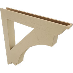 Ekena Millwork - BKTUR055X44X48IMP01RCPR - Timberthane Faux Wood Imperial Style Bracket, Traditional Ends, 5 1/2"W x 44"D x 48"H, Primed Tan