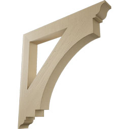 Ekena Millwork - BKTUR055X48X48IMP01RCPR - Timberthane Faux Wood Imperial Style Bracket, Traditional Ends, 5 1/2"W x 48"D x 48"H, Primed Tan