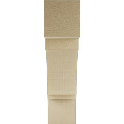Ekena Millwork - BKTUR035X14X14IMP05RCPR - Timberthane Faux Wood Imperial Style Bracket, Block Ends, 3 1/2"W x 14"D x 14"H, Primed Tan