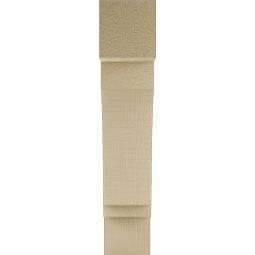 Ekena Millwork - BKTUR035X14X18IMP05RCPR - Timberthane Faux Wood Imperial Style Bracket, Block Ends, 3 1/2"W x 14"D x 18"H, Primed Tan