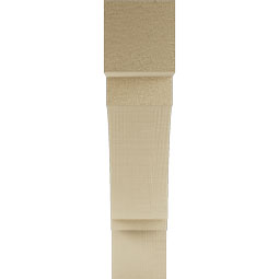Ekena Millwork - BKTUR035X16X16IMP05RCPR - Timberthane Faux Wood Imperial Style Bracket, Block Ends, 3 1/2"W x 16"D x 16"H, Primed Tan
