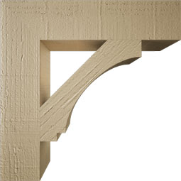 Ekena Millwork - BKTUR035X16X16IMP05RCPR - Timberthane Faux Wood Imperial Style Bracket, Block Ends, 3 1/2"W x 16"D x 16"H, Primed Tan