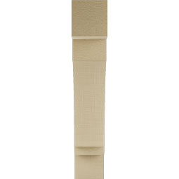 Ekena Millwork - BKTUR035X16X20IMP05RCPR - Timberthane Faux Wood Imperial Style Bracket, Block Ends, 3 1/2"W x 16"D x 20"H, Primed Tan