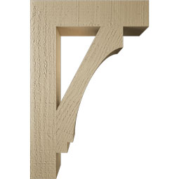 Ekena Millwork - BKTUR035X16X24IMP05RCPR - Timberthane Faux Wood Imperial Style Bracket, Block Ends, 3 1/2"W x 16"D x 24"H, Primed Tan