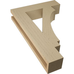 Ekena Millwork - BKTUR035X16X24IMP05RCPR - Timberthane Faux Wood Imperial Style Bracket, Block Ends, 3 1/2"W x 16"D x 24"H, Primed Tan