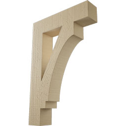 Ekena Millwork - BKTUR035X16X24IMP05RCPR - Timberthane Faux Wood Imperial Style Bracket, Block Ends, 3 1/2"W x 16"D x 24"H, Primed Tan