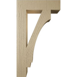 Ekena Millwork - BKTUR035X16X28IMP05RCPR - Timberthane Faux Wood Imperial Style Bracket, Block Ends, 3 1/2"W x 16"D x 28"H, Primed Tan