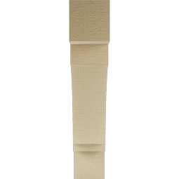 Ekena Millwork - BKTUR035X18X18IMP05RCPR - Timberthane Faux Wood Imperial Style Bracket, Block Ends, 3 1/2"W x 18"D x 18"H, Primed Tan