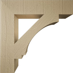 Ekena Millwork - BKTUR035X18X18IMP05RCPR - Timberthane Faux Wood Imperial Style Bracket, Block Ends, 3 1/2"W x 18"D x 18"H, Primed Tan