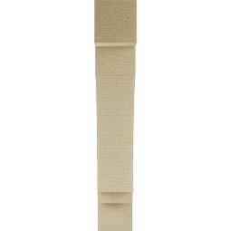 Ekena Millwork - BKTUR035X18X22IMP05RCPR - Timberthane Faux Wood Imperial Style Bracket, Block Ends, 3 1/2"W x 18"D x 22"H, Primed Tan