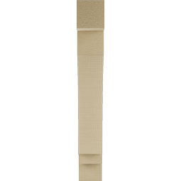 Ekena Millwork - BKTUR035X18X26IMP05RCPR - Timberthane Faux Wood Imperial Style Bracket, Block Ends, 3 1/2"W x 18"D x 26"H, Primed Tan
