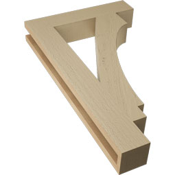 Ekena Millwork - BKTUR035X18X30IMP05RCPR - Timberthane Faux Wood Imperial Style Bracket, Block Ends, 3 1/2"W x 18"D x 30"H, Primed Tan