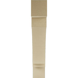 Ekena Millwork - BKTUR035X20X20IMP05RCPR - Timberthane Faux Wood Imperial Style Bracket, Block Ends, 3 1/2"W x 20"D x 20"H, Primed Tan