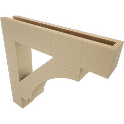 Ekena Millwork - BKTUR035X20X20IMP05RCPR - Timberthane Faux Wood Imperial Style Bracket, Block Ends, 3 1/2"W x 20"D x 20"H, Primed Tan