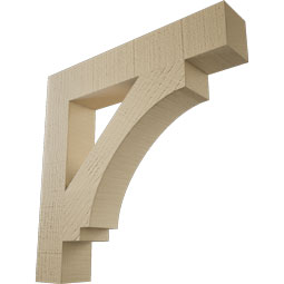Ekena Millwork - BKTUR035X20X20IMP05RCPR - Timberthane Faux Wood Imperial Style Bracket, Block Ends, 3 1/2"W x 20"D x 20"H, Primed Tan