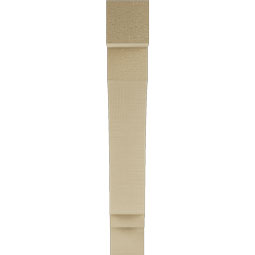 Ekena Millwork - BKTUR035X20X24IMP05RCPR - Timberthane Faux Wood Imperial Style Bracket, Block Ends, 3 1/2"W x 20"D x 24"H, Primed Tan