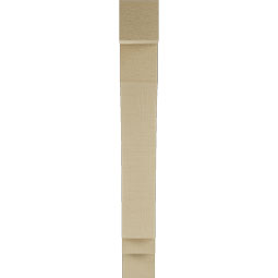 Ekena Millwork - BKTUR035X20X28IMP05RCPR - Timberthane Faux Wood Imperial Style Bracket, Block Ends, 3 1/2"W x 20"D x 28"H, Primed Tan