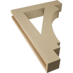 Ekena Millwork - BKTUR035X20X28IMP05RCPR - Timberthane Faux Wood Imperial Style Bracket, Block Ends, 3 1/2"W x 20"D x 28"H, Primed Tan