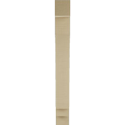 Ekena Millwork - BKTUR035X20X32IMP05RCPR - Timberthane Faux Wood Imperial Style Bracket, Block Ends, 3 1/2"W x 20"D x 32"H, Primed Tan