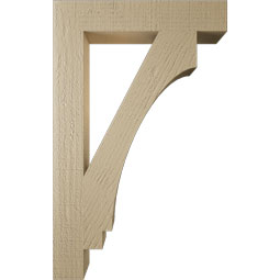 Ekena Millwork - BKTUR035X20X32IMP05RCPR - Timberthane Faux Wood Imperial Style Bracket, Block Ends, 3 1/2"W x 20"D x 32"H, Primed Tan