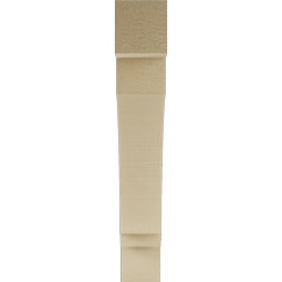 Ekena Millwork - BKTUR035X22X22IMP05RCPR - Timberthane Faux Wood Imperial Style Bracket, Block Ends, 3 1/2"W x 22"D x 22"H, Primed Tan
