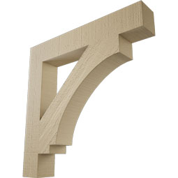 Ekena Millwork - BKTUR035X22X22IMP05RCPR - Timberthane Faux Wood Imperial Style Bracket, Block Ends, 3 1/2"W x 22"D x 22"H, Primed Tan